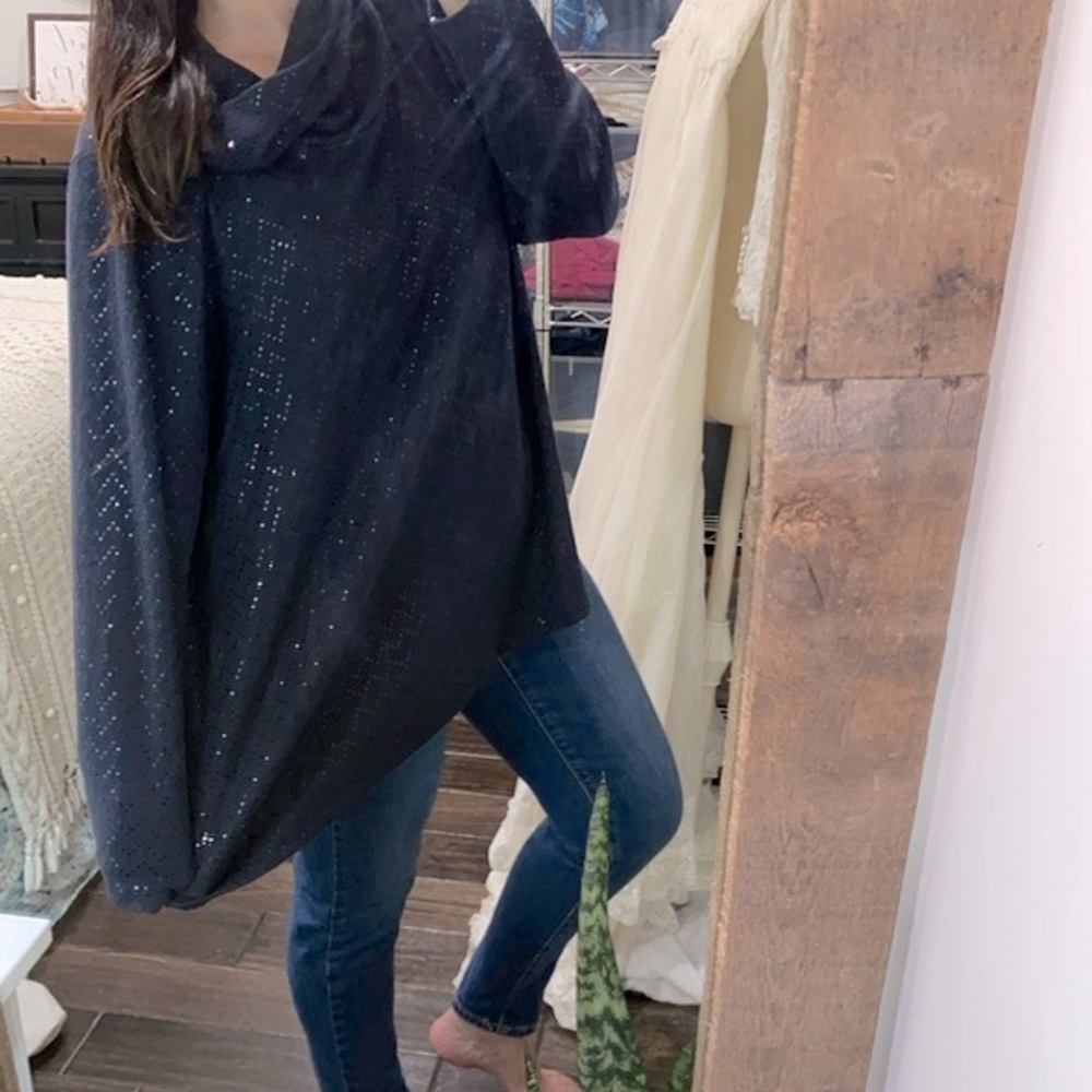 Lane Bryant black sparkle knit sweater size 18/20